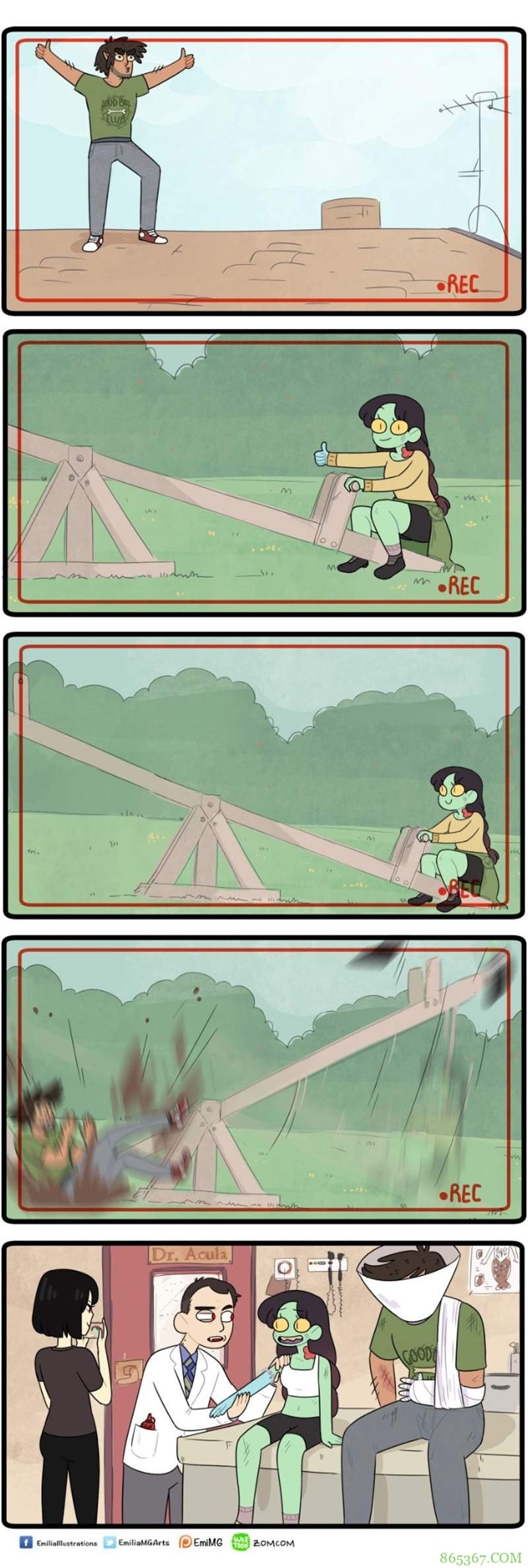 网络漫画《Zomcom》 僵尸和狼人会怎么样