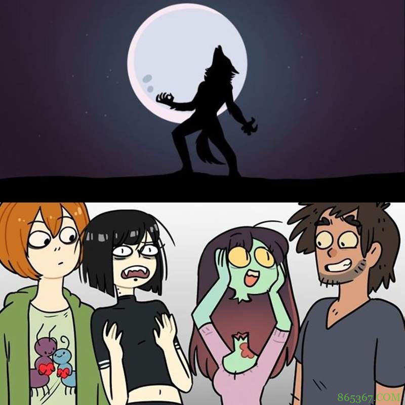 网络漫画《Zomcom》 僵尸和狼人会怎么样