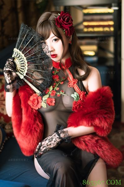 宅肉感!微博coser- 皮皮奶可可爱了-玫瑰【50P/507M】