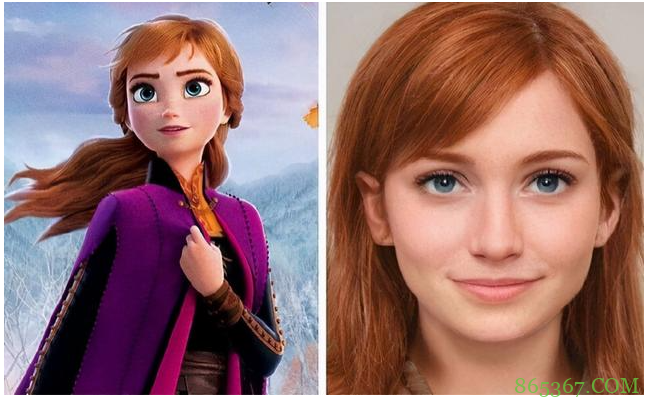 迪士尼公主变真人版，灰姑娘眼睛好看，艾莎女王表情俏皮