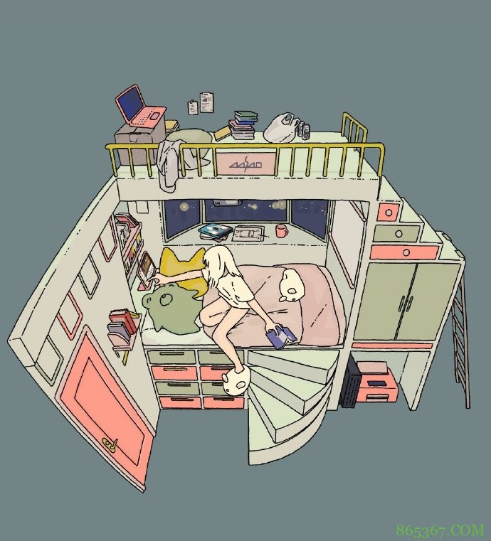 这位画师笔下的房间十分二次元,这要一个人住的话,简直太棒了