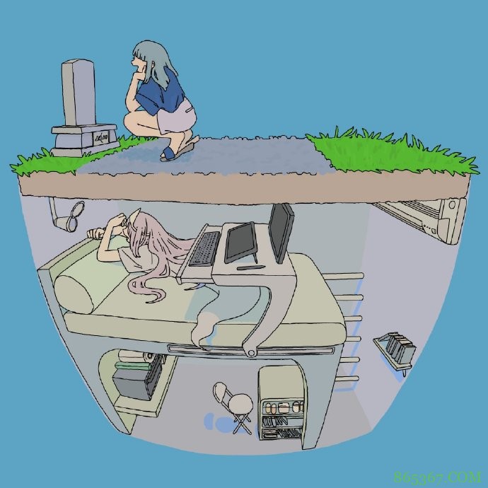 这位画师笔下的房间十分二次元,这要一个人住的话,简直太棒了