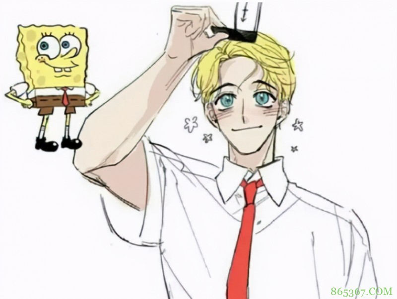 画师将海绵宝宝拟人，章鱼哥这颜值也太帅了，蟹老板女儿一头金发