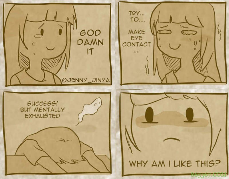 害羞人的个性画成漫画 画风多变漫画令人感同身受