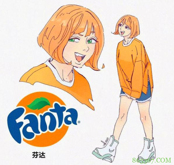 碳酸饮料化身萌妹，百事可口气质相反，雪碧一身白裙好可爱！