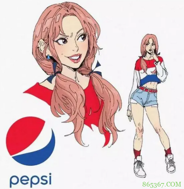 碳酸饮料化身萌妹，百事可口气质相反，雪碧一身白裙好可爱！