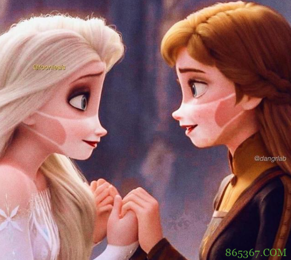 冰雪奇缘被人恶搞,取下口罩的艾莎太搞笑,戴上墨镜像女王