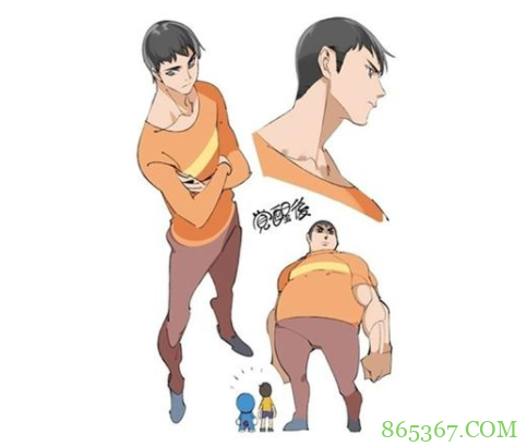 国外画师创作长大后的哆啦A梦，小夫变身大帅哥，胖虎还会变身？