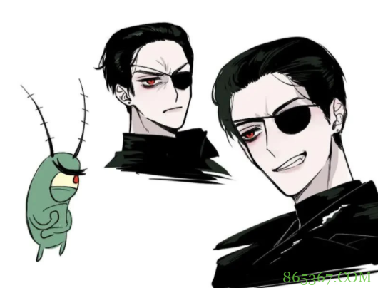 画师将海绵宝宝拟人，章鱼哥这颜值也太帅了，蟹老板女儿一头金发