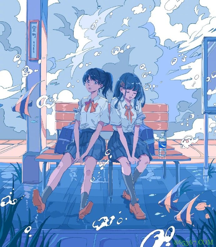 画师大佬笔下的水中世界，看着太治愈了，好期待夏天