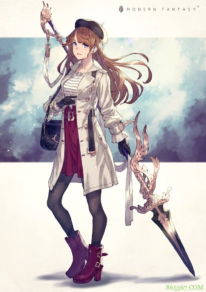 这位画师笔下的JK小姐姐太帅了，一手拿书包，一手拿武器