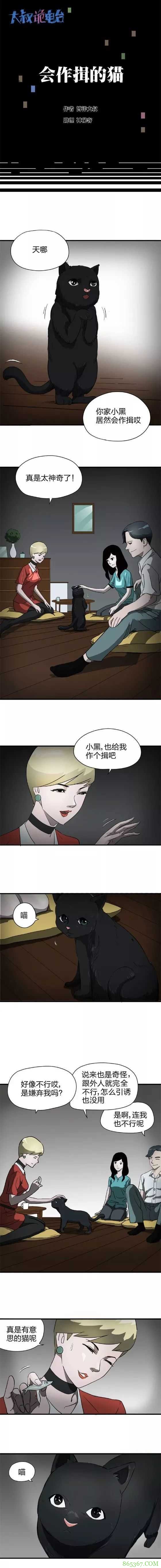 恐怖漫画《会作揖的黑猫》 饲主去世喵星人向主人闺蜜作揖令人惊悚