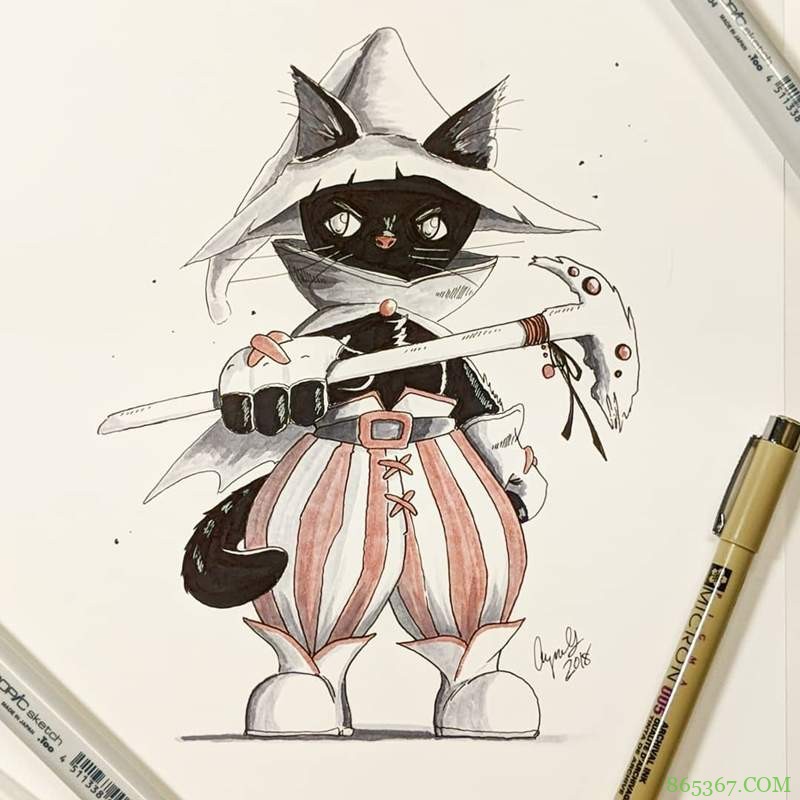 RPG职业喵星人 高冷猫咪插画角色扮演游戏