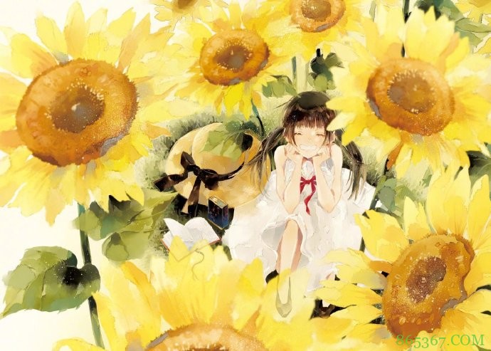 画师大佬笔下的花与少女太治愈了，看着好有春天的感觉