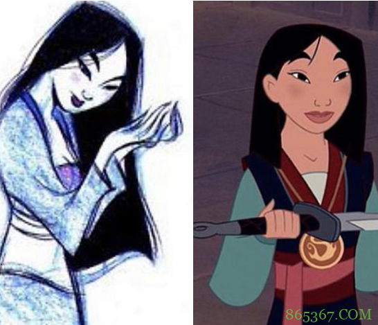 据说迪士尼公主的最初形象长这样,木兰好漂亮,长发公主发量堪忧