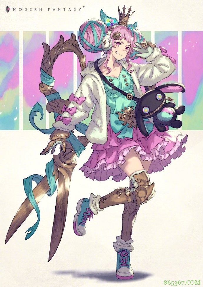 这位画师笔下的JK小姐姐太帅了，一手拿书包，一手拿武器