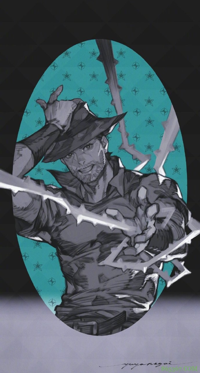 游戏大佬画了一组JOJO同人，全员力量感十足，承太郎太帅了