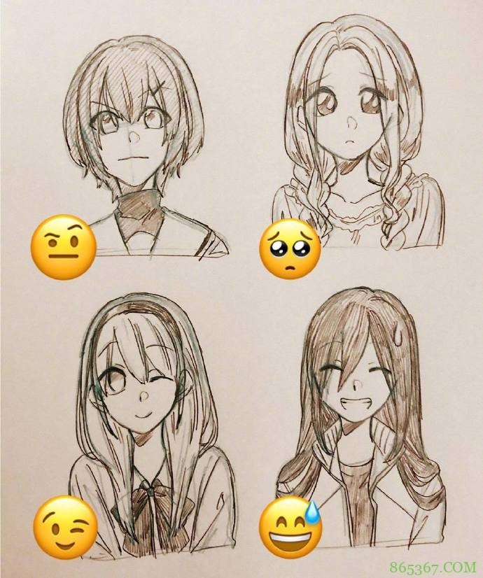 日本画师绘制表情拟人，小黄脸变身帅哥美女，每一个都好传神