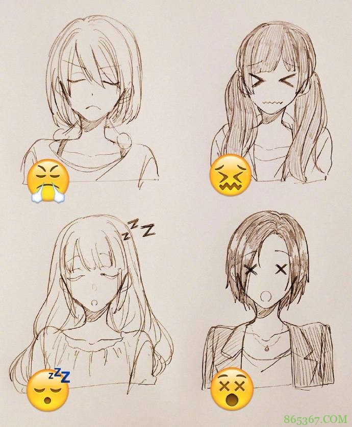 日本画师绘制表情拟人，小黄脸变身帅哥美女，每一个都好传神