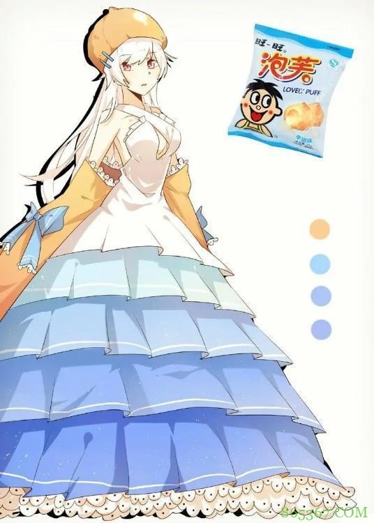 当零食变成萌妹子，大白兔奶糖白又白，牛奶身披白婚纱