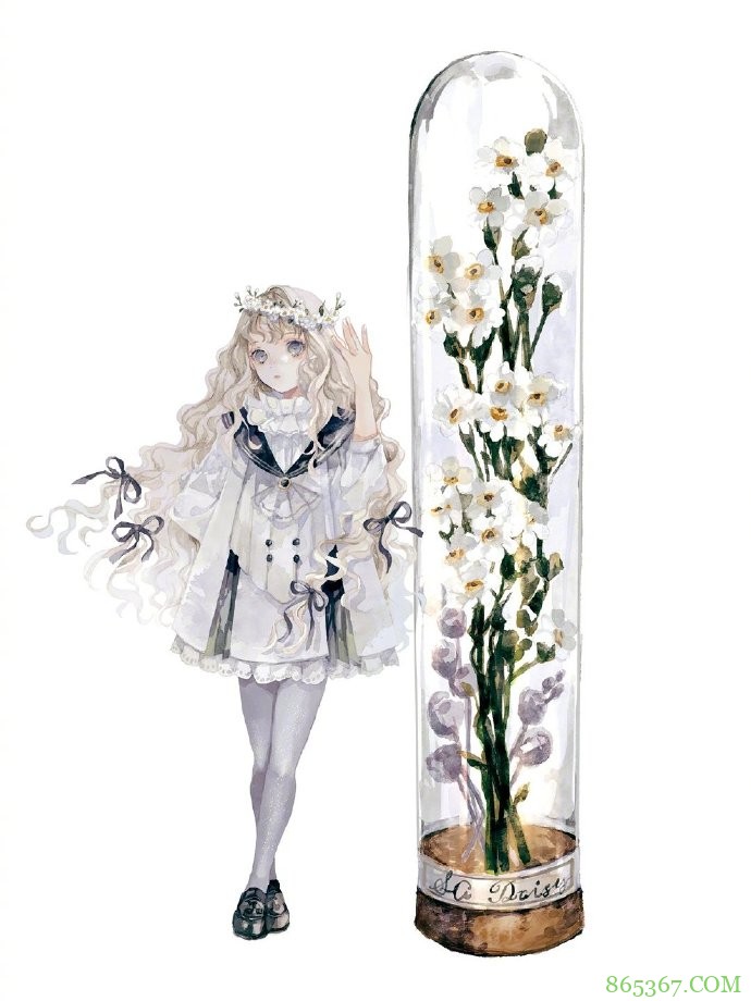 画师大佬笔下的花与少女太治愈了，看着好有春天的感觉