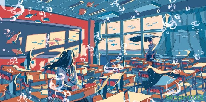 画师大佬笔下的水中世界，看着太治愈了，好期待夏天