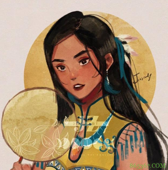 旗袍版的迪士尼公主太美了，艾莎的发型直击我心，白雪公主变贵妇