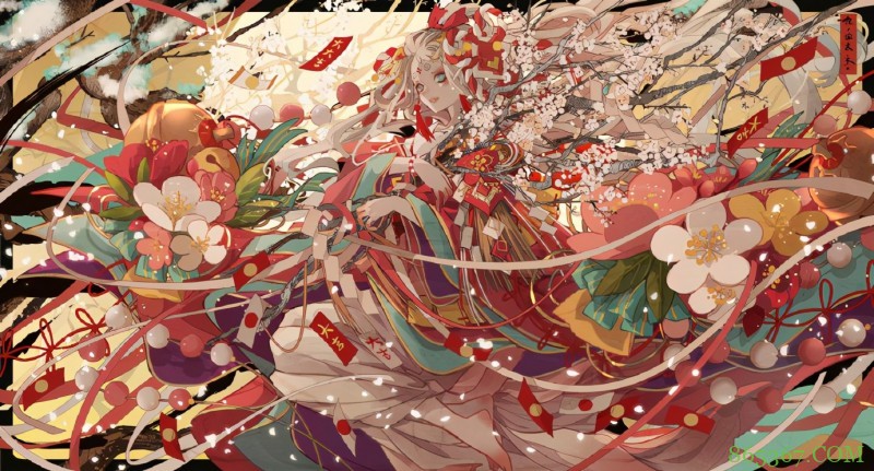 七原老师笔下的花朵拟人,妹子和花儿们融为一体,人与花争俏