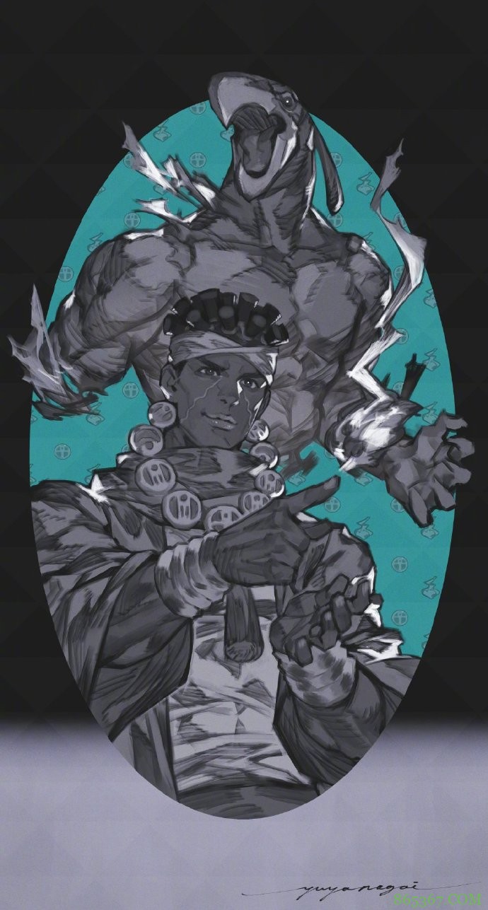 游戏大佬画了一组JOJO同人，全员力量感十足，承太郎太帅了