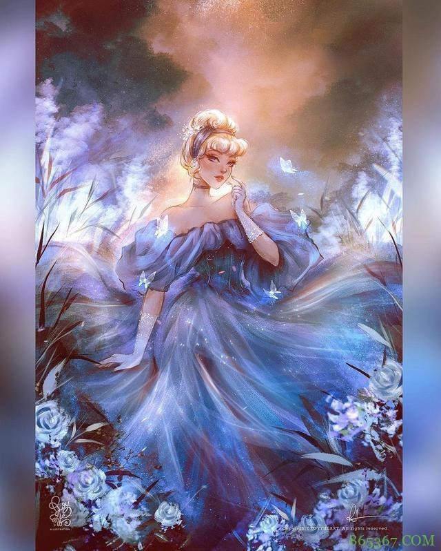 迪士尼公主化身女神,花木兰身穿锦绣华服,美人鱼居然以水做裙