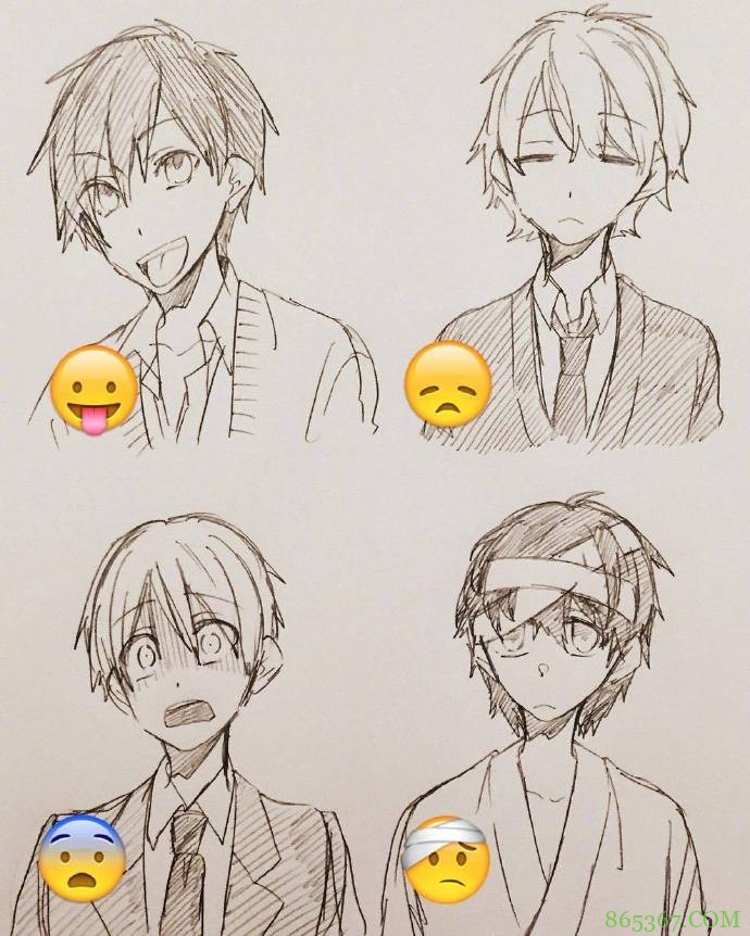 日本画师绘制表情拟人，小黄脸变身帅哥美女，每一个都好传神