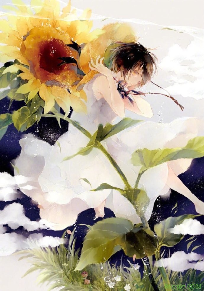 画师大佬笔下的花与少女太治愈了，看着好有春天的感觉