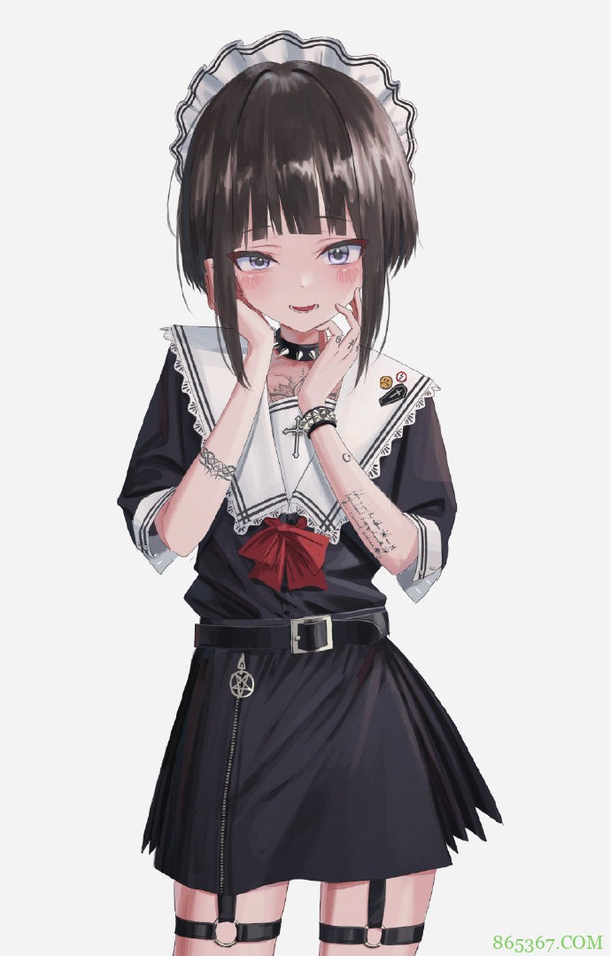 画师笔下的黑暗风少女,也不知该叫金属还是哥特的,总之好可爱