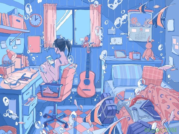 画师大佬笔下的水中世界，看着太治愈了，好期待夏天