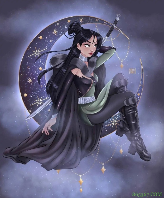 迪士尼公主纷纷“登月”，木兰化身黑夜战士，艾莎宛如女王