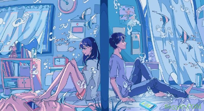 画师大佬笔下的水中世界，看着太治愈了，好期待夏天