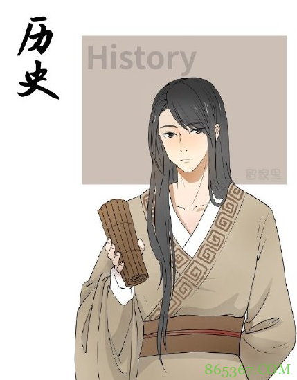 画师绘制课本拟人,历史化身古风帅哥,数学看着压力大