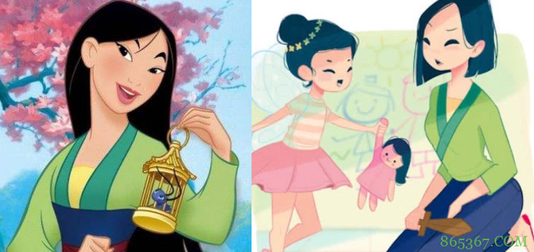 假如迪士尼公主当妈妈,木兰母女好有爱,美人鱼的孩子太调皮