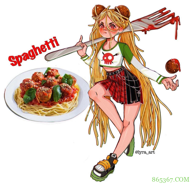 画师大佬绘制食物拟人，草莓蛋糕换上lo装，披萨的打扮我欣赏不来