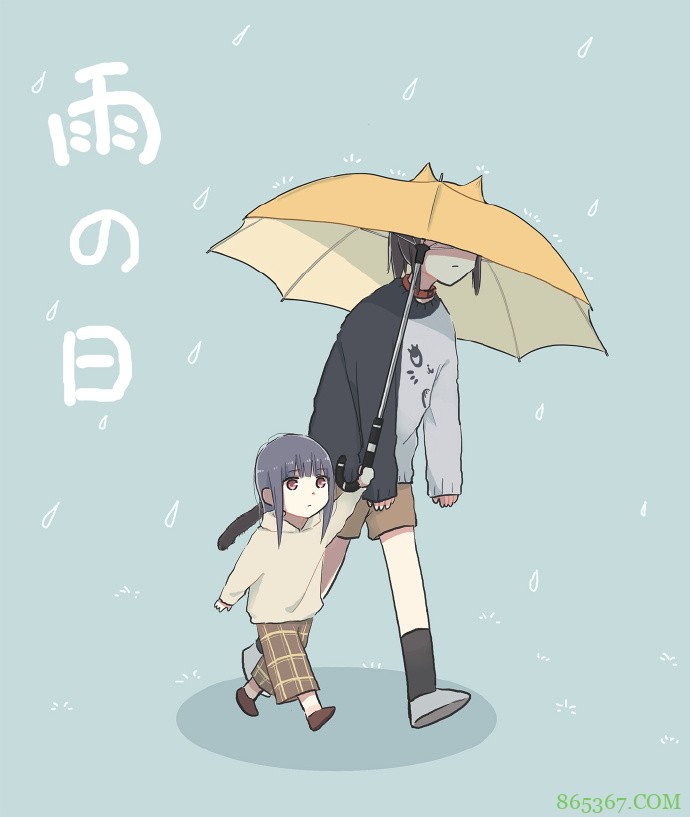 画师创作猫和主人的雨中小故事，画风好萌故事好逗