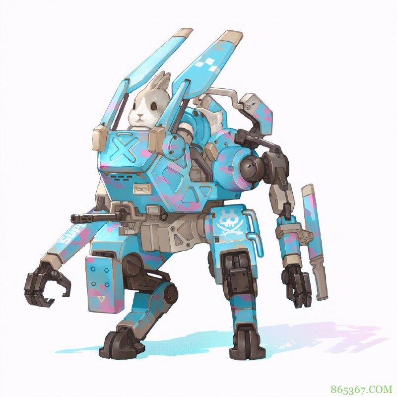 画师笔下全副武装的兔子们,开着坦克驾驶着机甲,猛男就该看这个