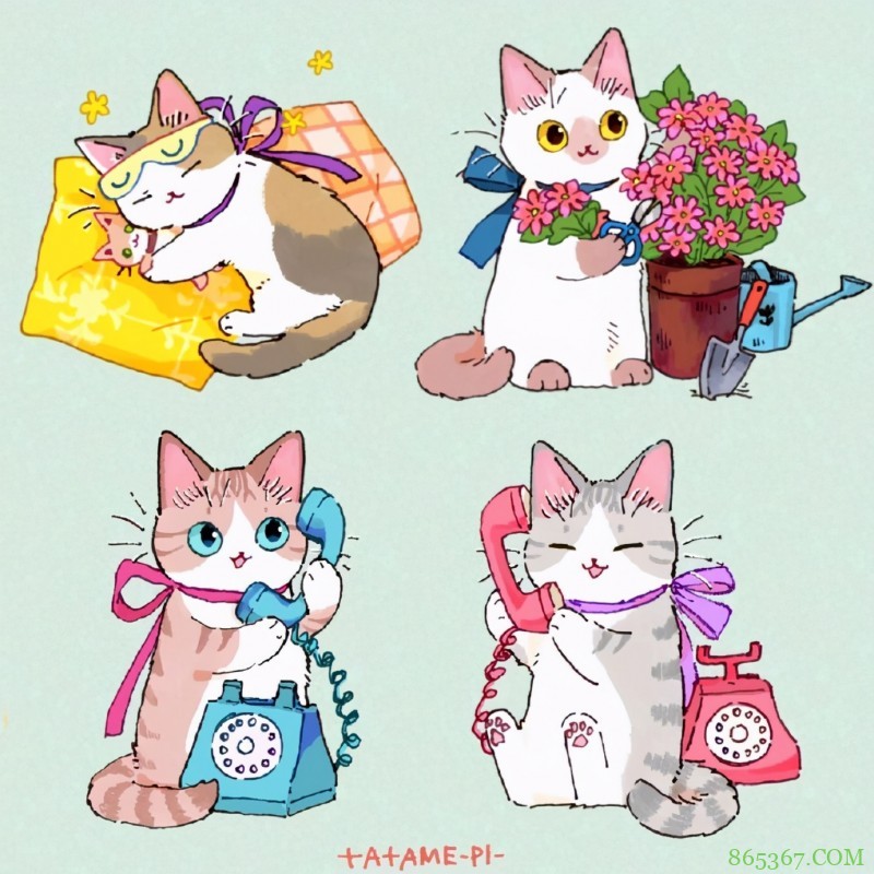 看多了猫耳娘，看看画师笔下的猫猫也挺好，多么可爱的生物啊