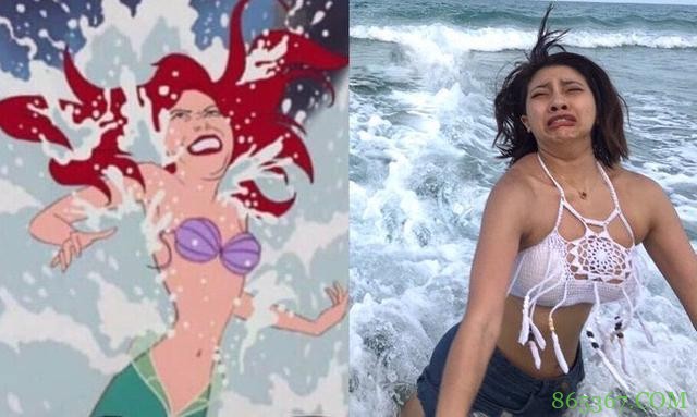 国外妹子cos迪士尼公主，啥造型奇葩来啥，凭搞笑风走红