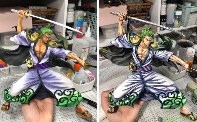 日本妹子手太巧了,给手办重新上色,看着好像从漫画里走出来的