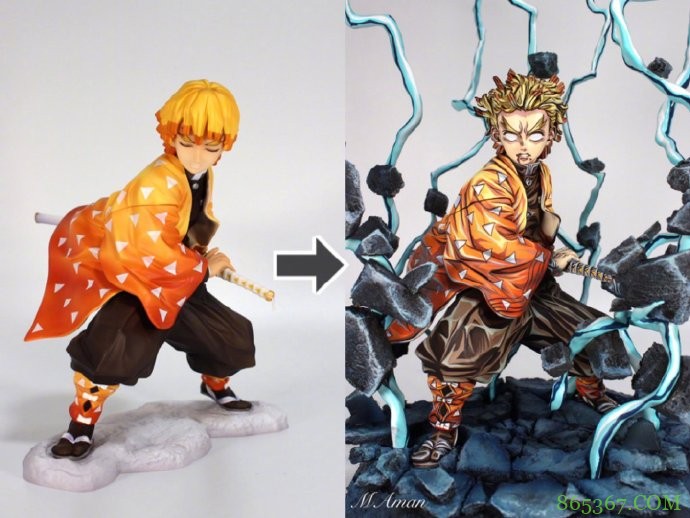 日本妹子手太巧了,给手办重新上色,看着好像从漫画里走出来的