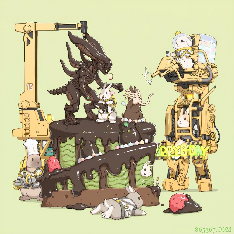 画师笔下全副武装的兔子们,开着坦克驾驶着机甲,猛男就该看这个