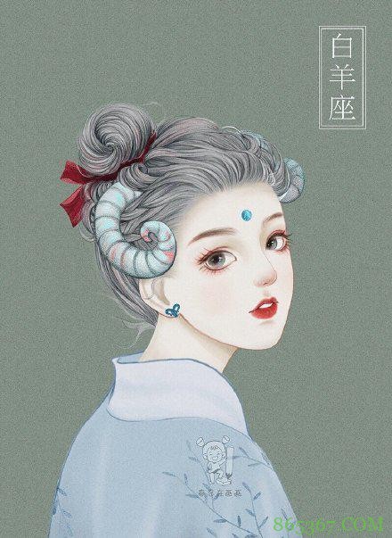 画师将12星座画成古风美少女，天秤座太可爱了，12生肖求安排