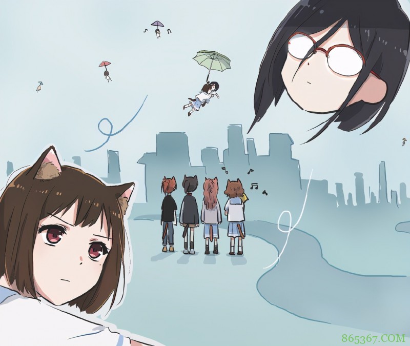 画师创作猫和主人的雨中小故事，画风好萌故事好逗