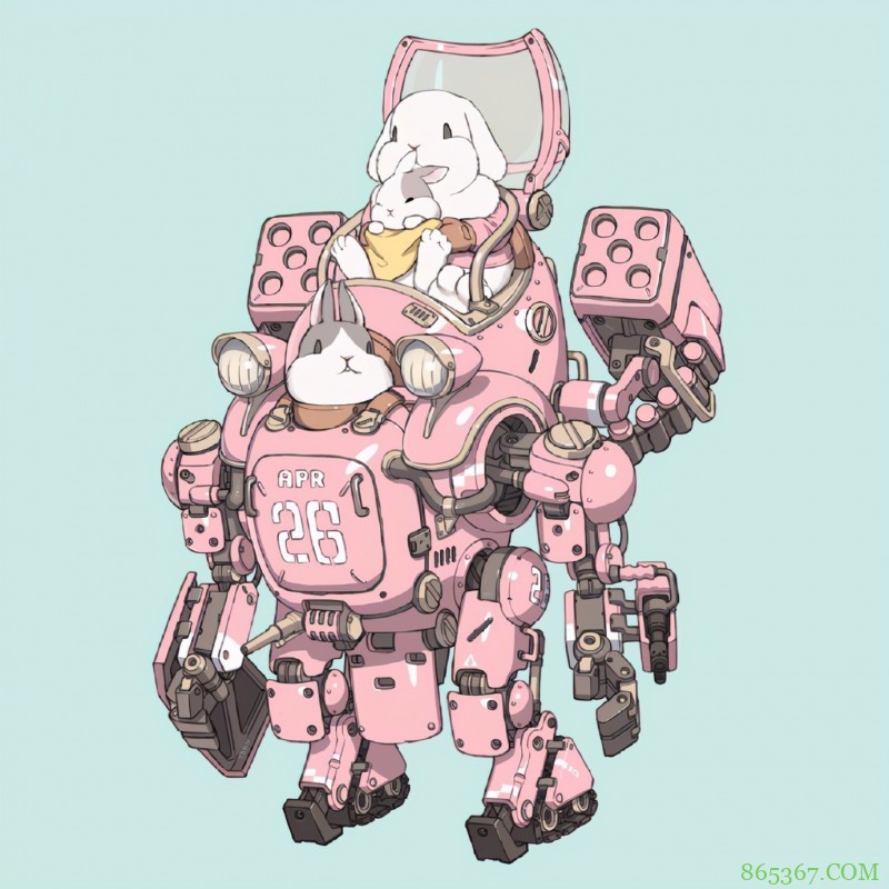 画师笔下全副武装的兔子们,开着坦克驾驶着机甲,猛男就该看这个