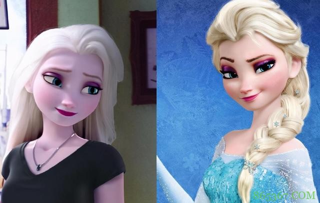 画师让迪士尼公主穿越到现代,灰姑娘撞脸某明星, 艾莎的T恤好看